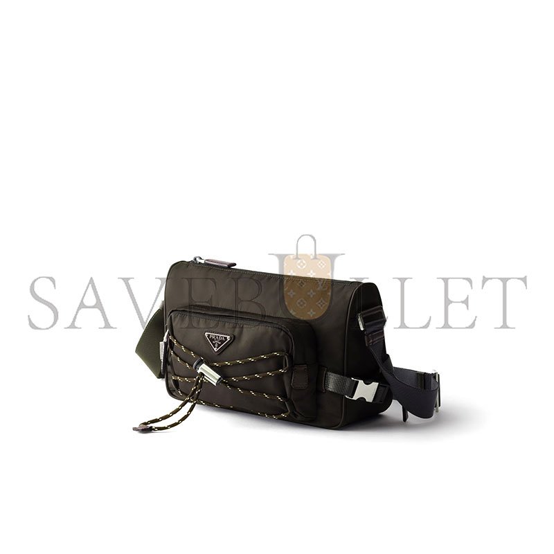 PRADA SPEEDROCK RE-NYLON AND LEATHER SHOULDER BAG 2VH192 (28*17.5*10cm)